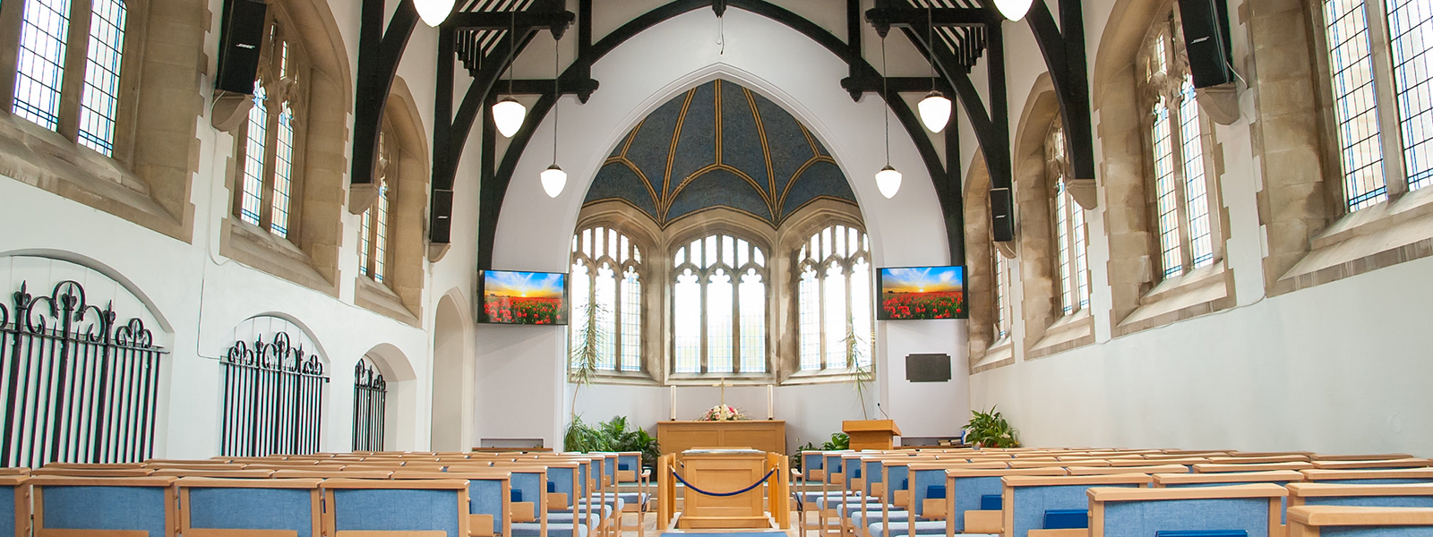 East Chapel, Bournemouth Crematorium with screens