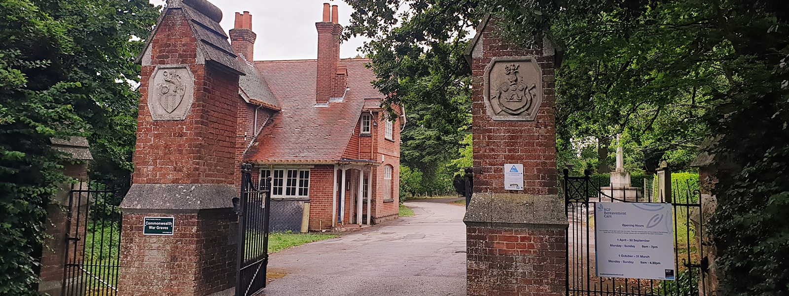 The entrance to Poole cemetery