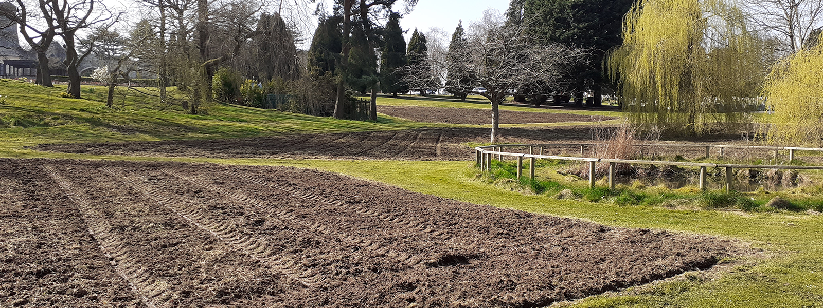 Grounds maintenance wildflower ground preparation