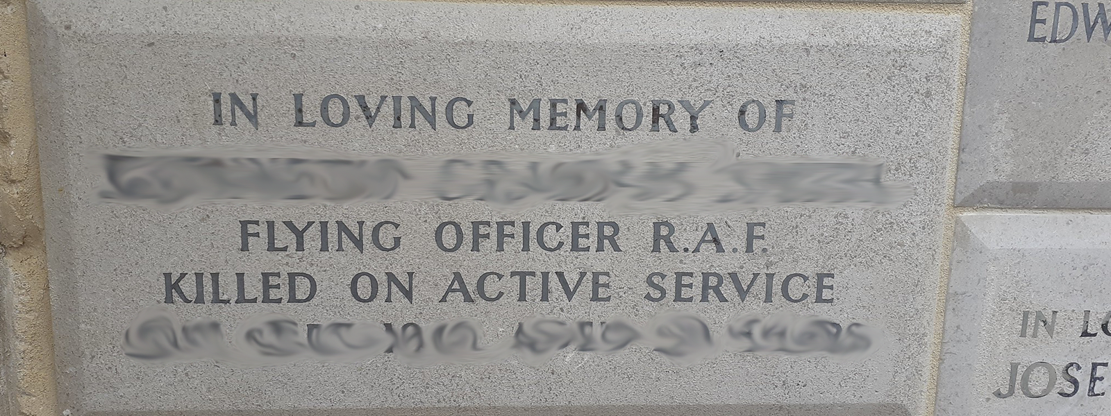 Purbeck wall stone memorial