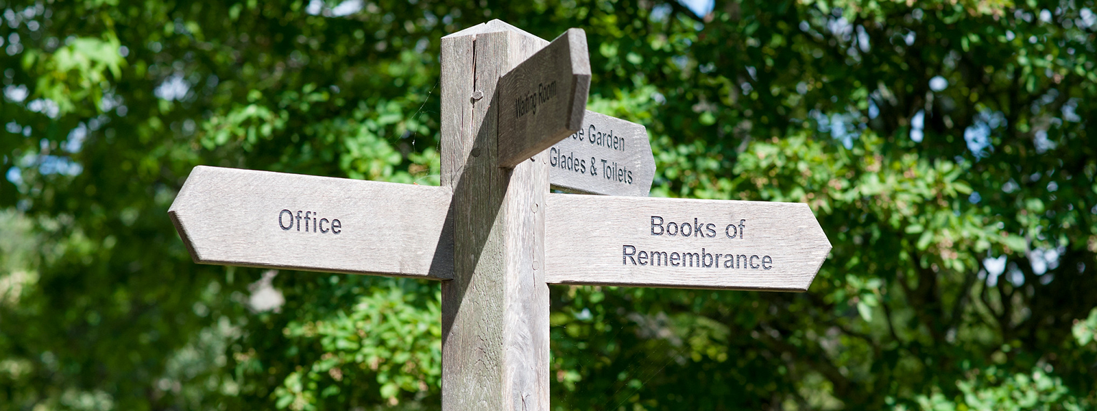 Signpost in cemetery