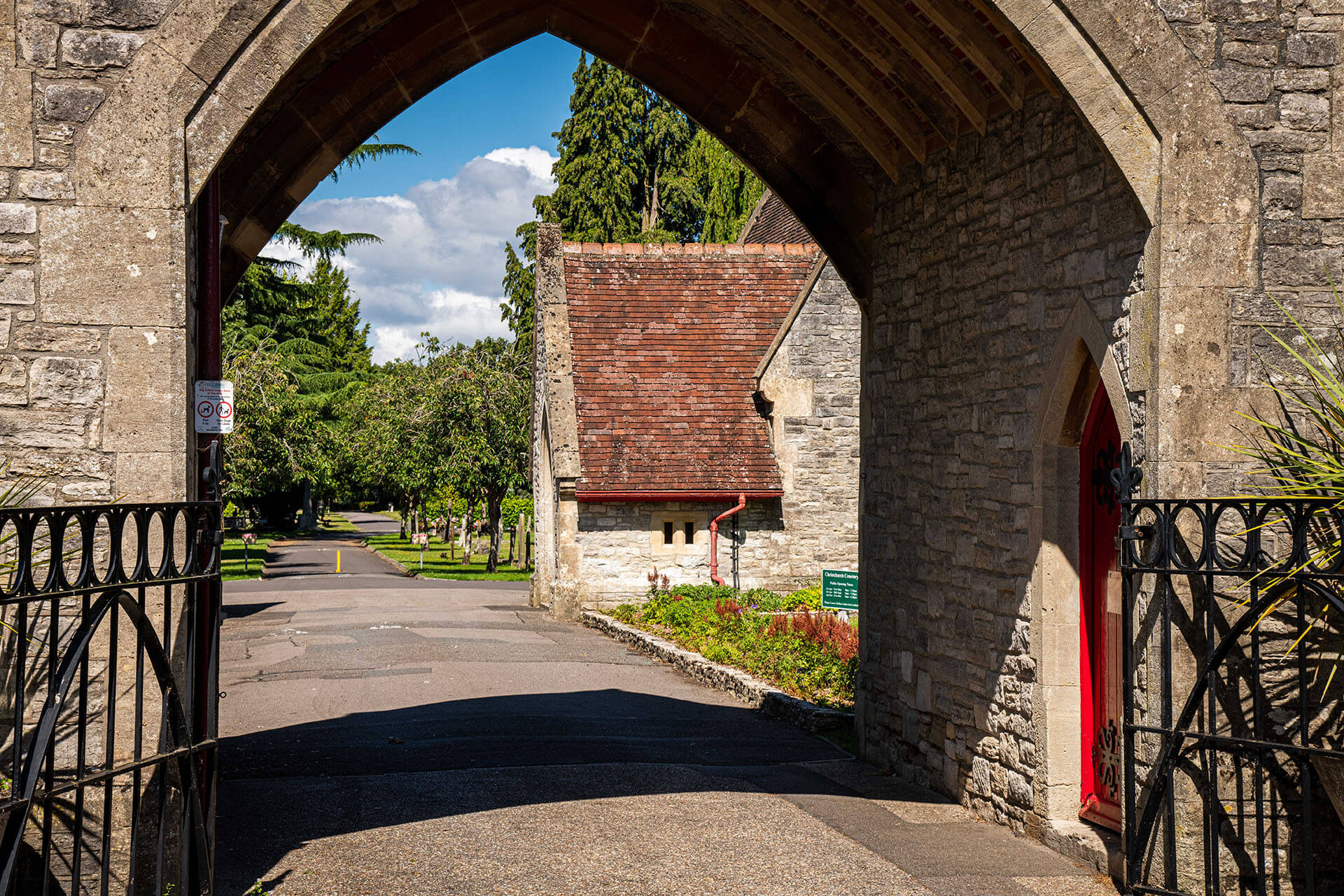 The entrance to Christchurch cemetery.